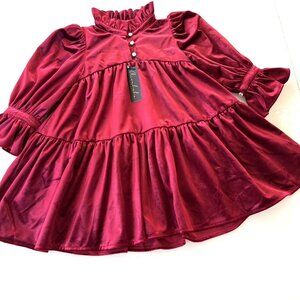 🆕NWT Aisabobo Ruby Red Velvet Dress
